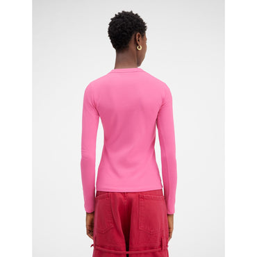 Women Le Tshirt Brode Ml - Dark Pink