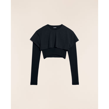 Women Le Double Tshirt - Black