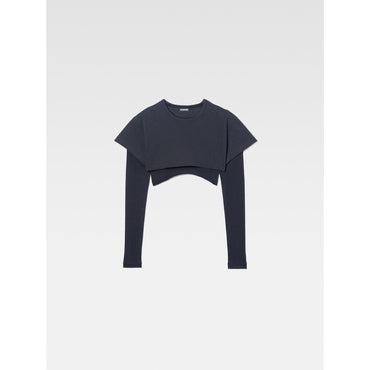 Women Le Double Tshirt - Black