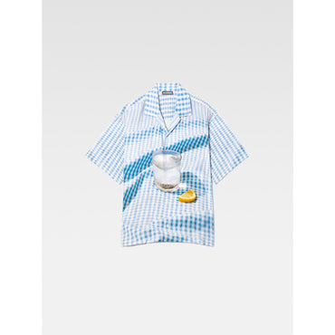 Men La Chemise Jean - Print Blue Tablecloth