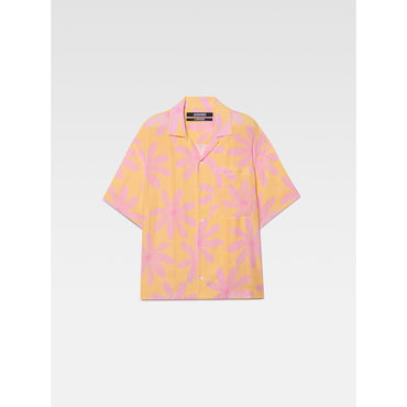 Men La Chemise Jean - Print Orange/Pink Flowers