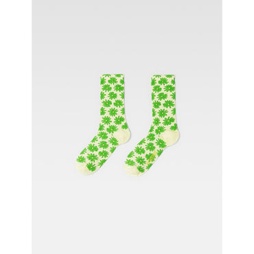 Unisex Les Chaussettes Fleurs - Print Green Flowers