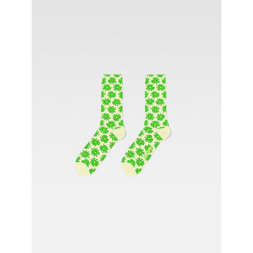 Unisex Les Chaussettes Fleurs - Print Green Flowers