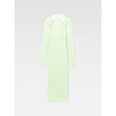 Women La Robe Nodi - Green Checks