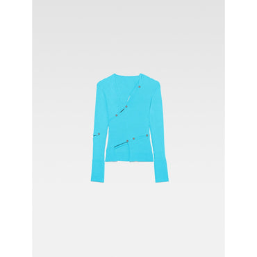 Women Le Cardigan Tordu - Turquoise