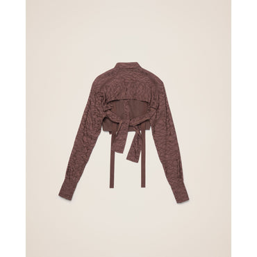 Women La Chemise Cinta - Brown Leaves Jacquard