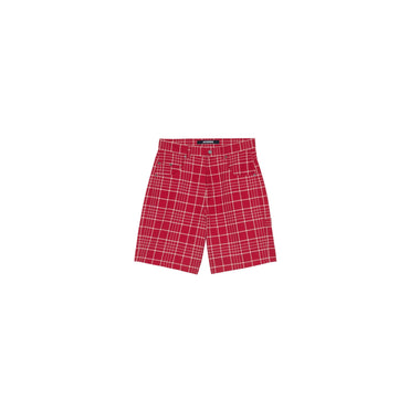 Men Le Short Panni - Jacquard CheckDark Red