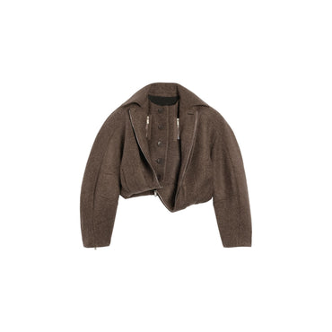 Women Le Manteau Feltro - Dark Brown