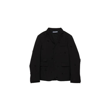 Men La Veste Piccinni Brodee - Black & Black Dots Embroi