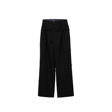 Men Le Pantalon Piccinni - Black & Black Dots Embroi