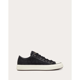 Sneaker Toile Iconographe Totaloop - Nero And Ivory
