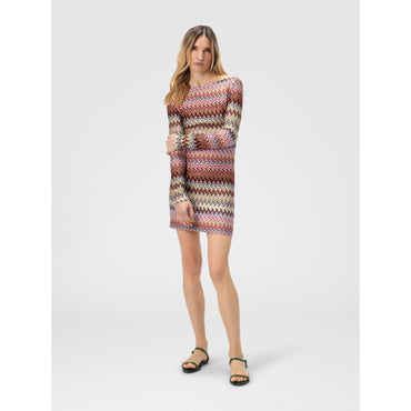 Short Dress With Zigzag Pattern - Multi