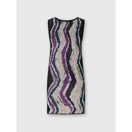 Short Dress With Wave Pattern - Multi