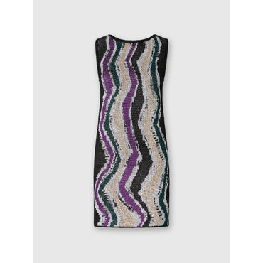 Short Dress With Wave Pattern - Multi