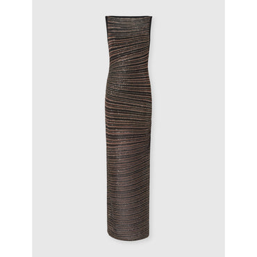 Long Dress With Boat Neck - Black