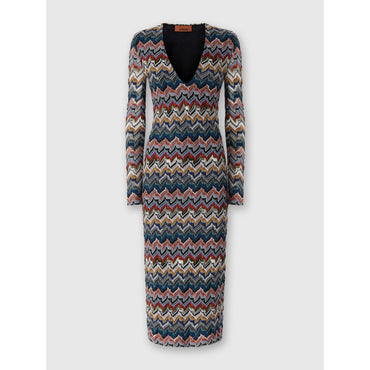 Midi Dress With Embroidered Lace - Multi