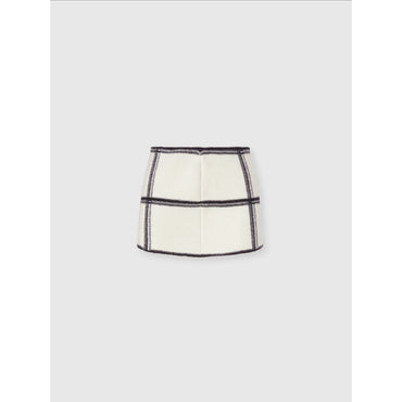 Jacquard Checkered Mini Skirt - White