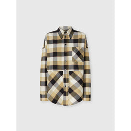 Oversized Check Shirt - Beige