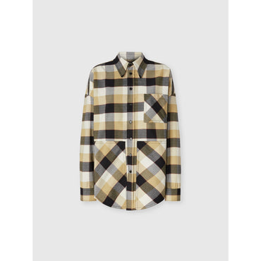 Oversized Check Shirt - Beige