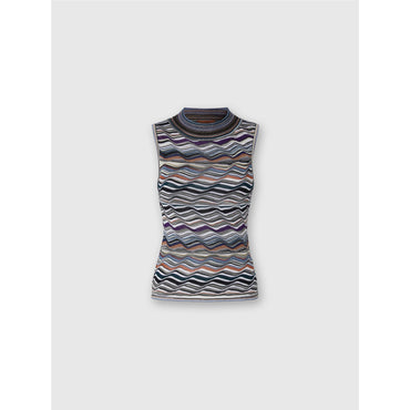 Knit Top With Wave Print - Multi