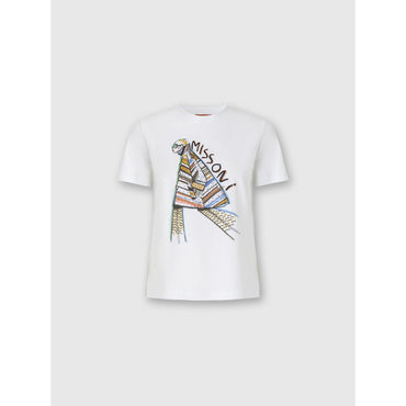 Short Sleeve T-Shirt With Print And Logo - White