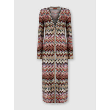 Long Cardigan With Zigzag Pattern - Multi