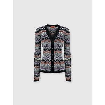 Button Zig-Zag Cardigan - Multi