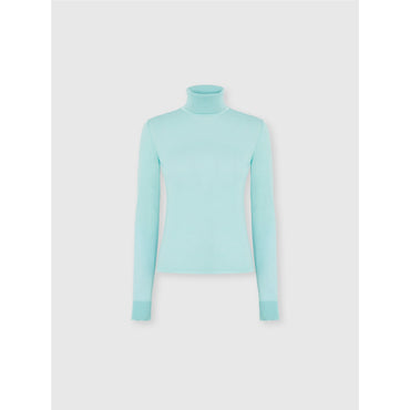 Knitted Roll Neck Sweater - Aqua