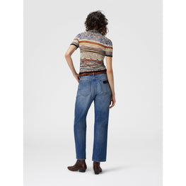 Mock Neck Stripe Top - Multi