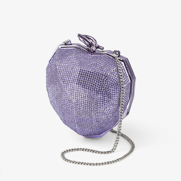 Faceted Heart Clutch - Purple
