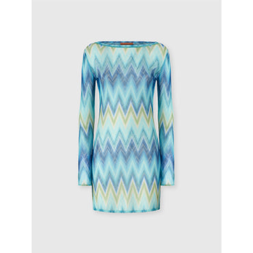 Zigzag Cover Up - Blue