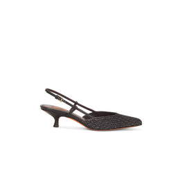 Fiona Kitten Slingback - Wave Lurex Nero