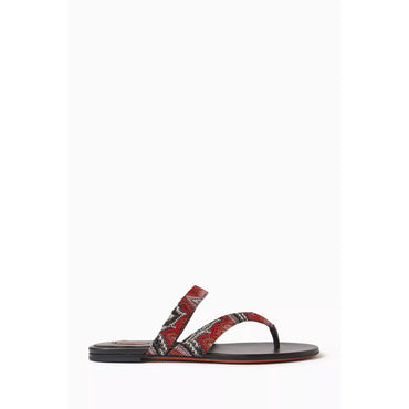 Luise Flat Sandal - Raschel Lame Multi Red