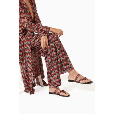 Luise Flat Sandal - Raschel Lame Multi Red