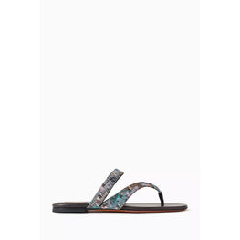 Luise Flat Sandal - Fabric Multi Turquoise