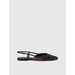 Jodie Flat Slingback - Caperdoni Check Sequin Black