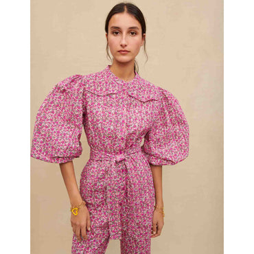 Pyad Jumpsuit - Fuchsia Embroderied Flowers