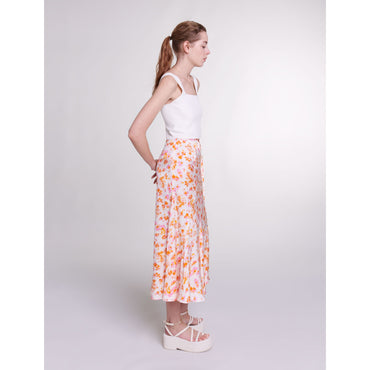 Jispring Skirt - Sping Orange Flower Print