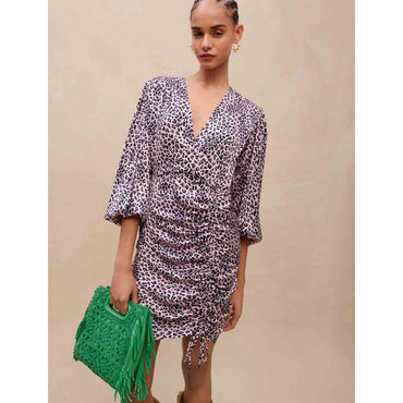 Revetu Dress - Light Pink Leopard