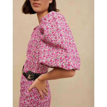 Ryad Dress - Fuchsia Embroderied Flowers