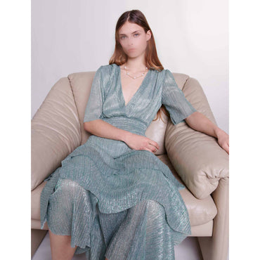 Ruffinivert Dress - Silver Green