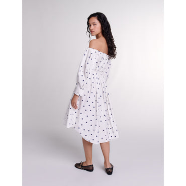 Ranina Dress - Navy And White Dots