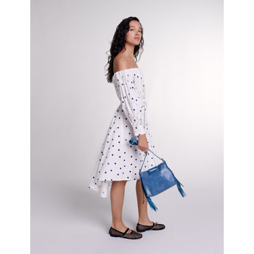 Ranina Dress - Navy And White Dots