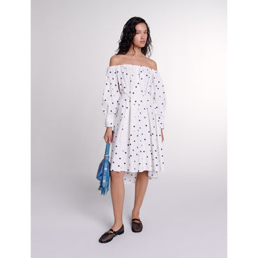 Ranina Dress - Navy And White Dots