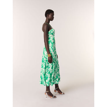 Ropa Dress - Ecru/Green Floral Print
