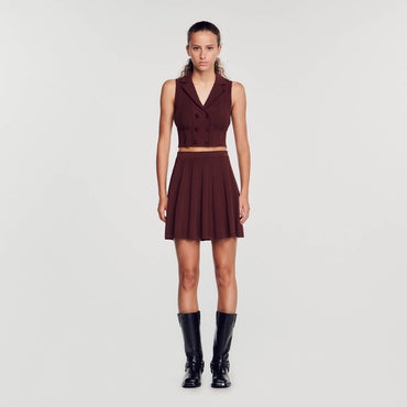 Glass Knitted Skirt - Brown
