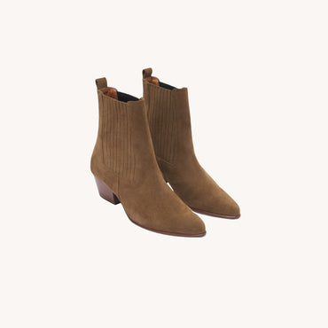 Amelya Booties - Olive Green