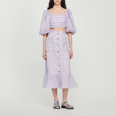 Blondy Woven Skirt - Lilac / Black