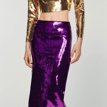 Goldana Knitted Skirt - Purple
