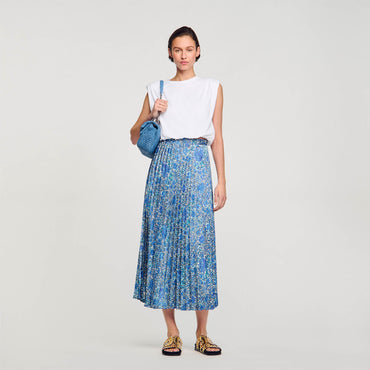Anjel Woven Skirt - Blu / White